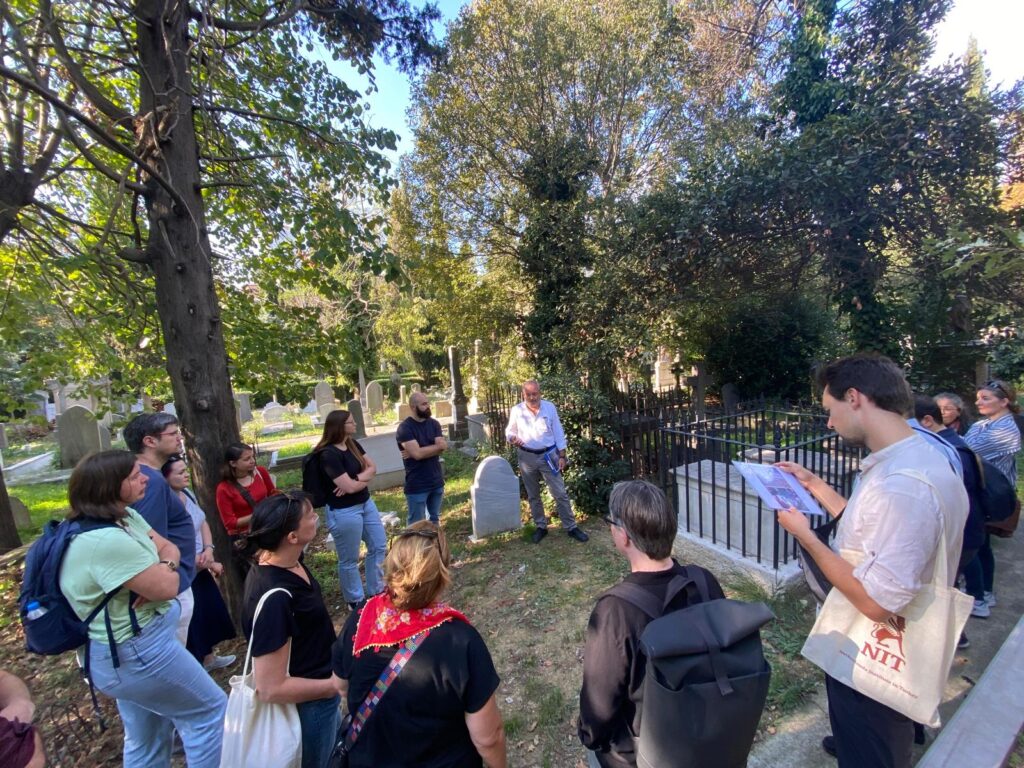 The NRN participants at Feriköy Protestant Cemetery guided by Dr. Brian Johnson