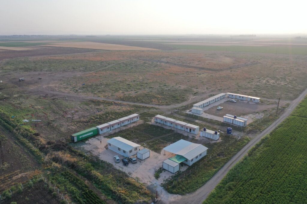 The new Tell Kurdu Excavations Dig House, looking northeast towards Tell Kurdu